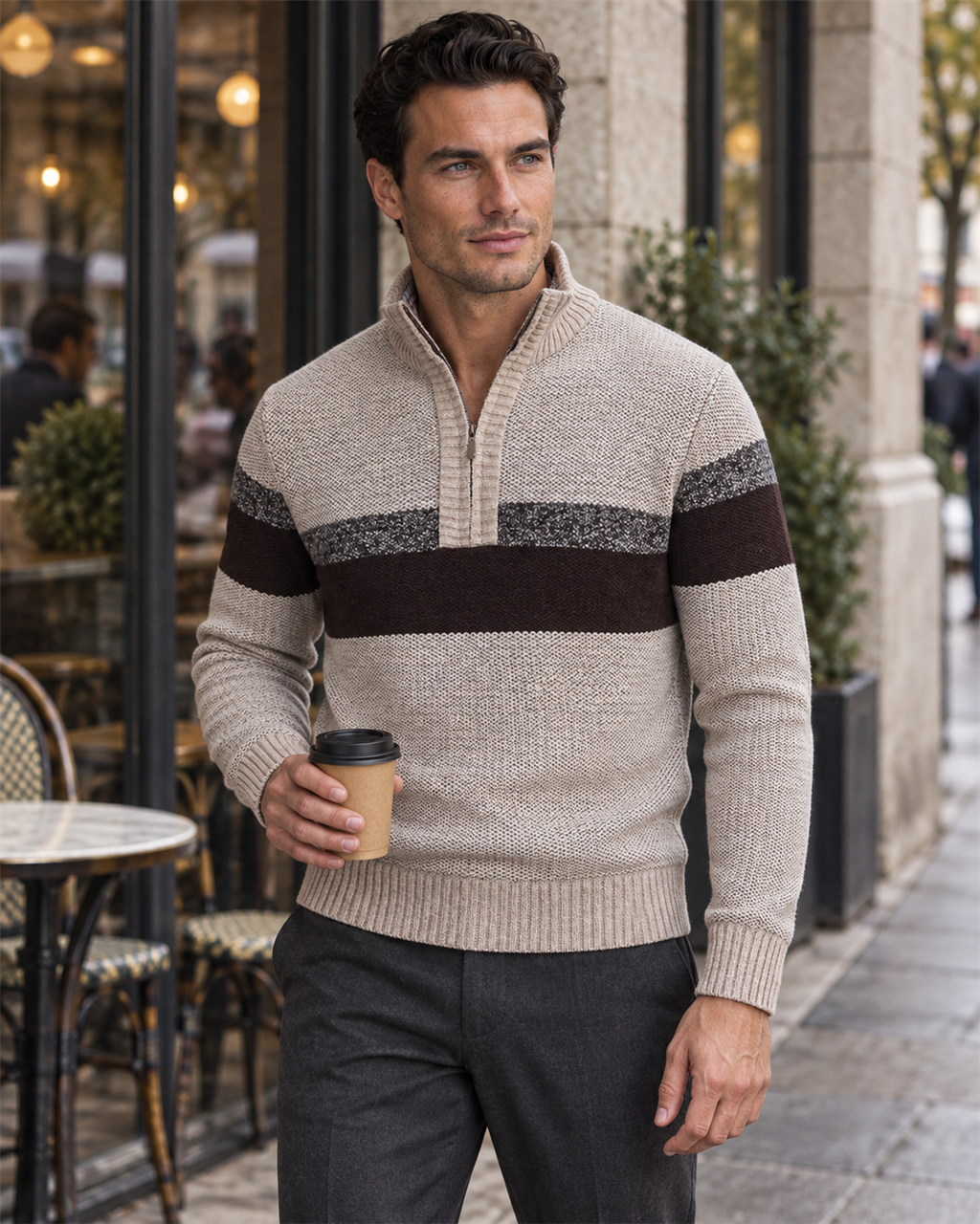 Jersey Emmett Forrado en Fleece de Media Cremallera