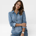 Clara – Blusa Denim Boho