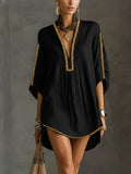 Noa - Vestido Mini Negro con Escote en V Profundo