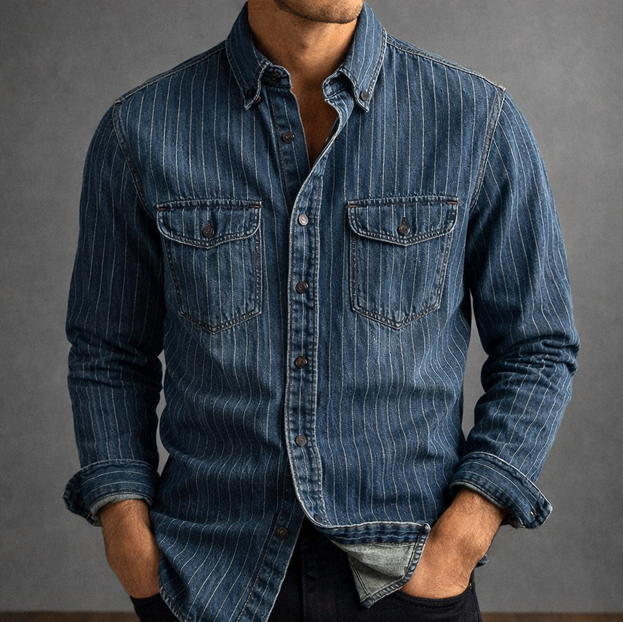 Pedro - CAMISA DE MANGA LARGA A RAYAS PARA HOMBRE