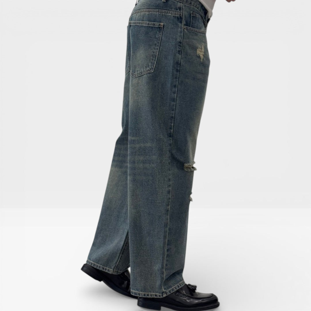 Sergio - Pantalón Denim Desgastado