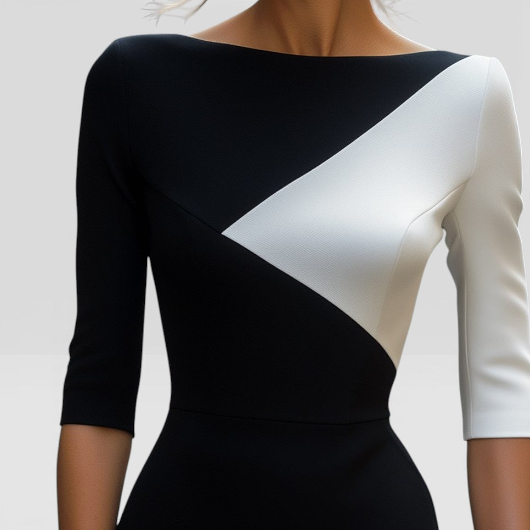 Valeria – Vestido Contrast Elegance