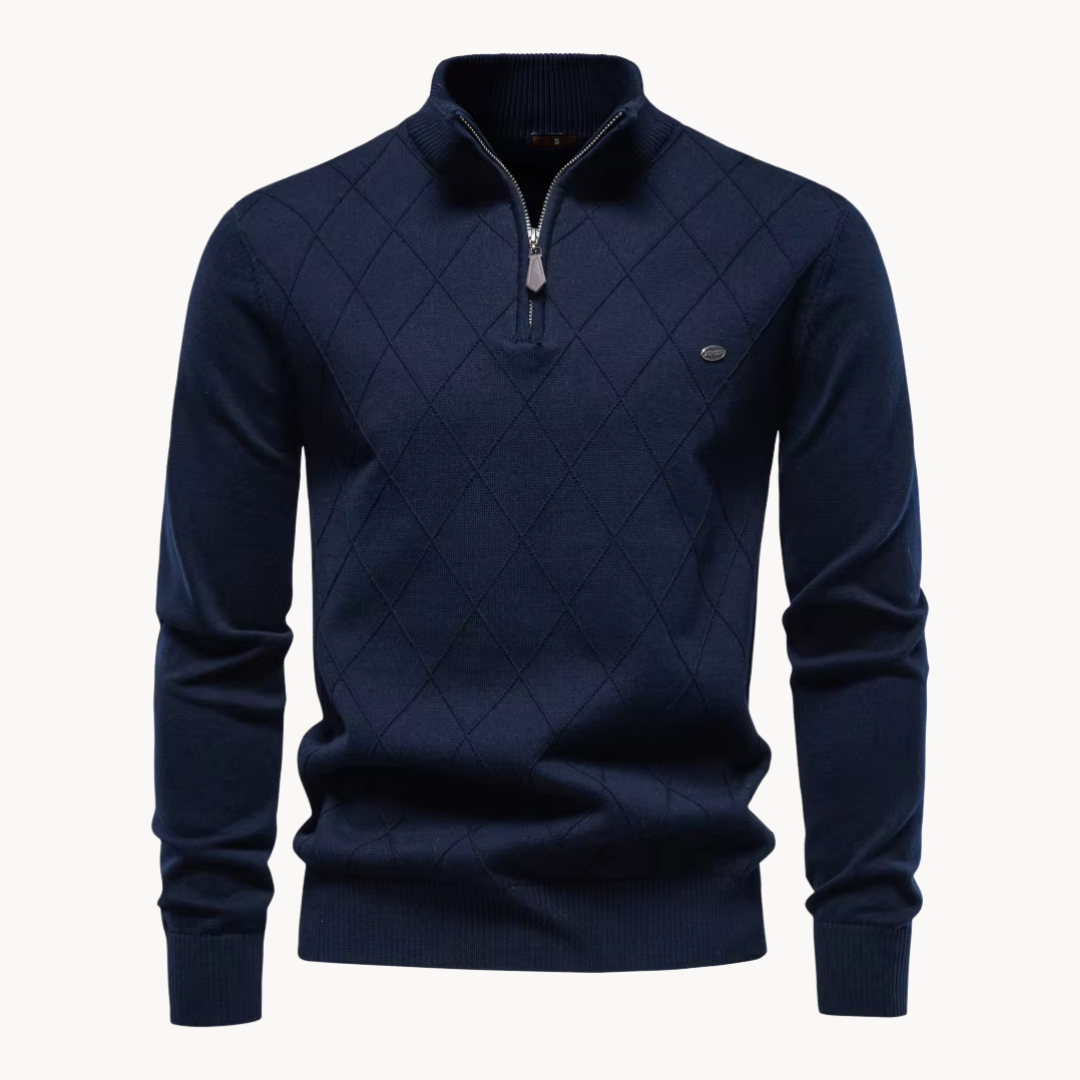 Jersey Winslow Argyle de Media Cremallera