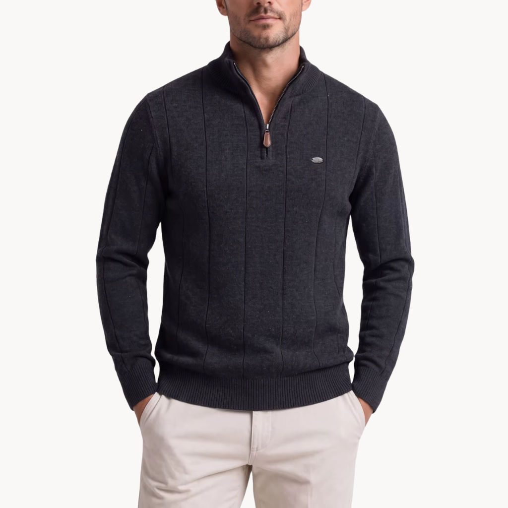 Jersey Ledger de Canalé con Media Cremallera