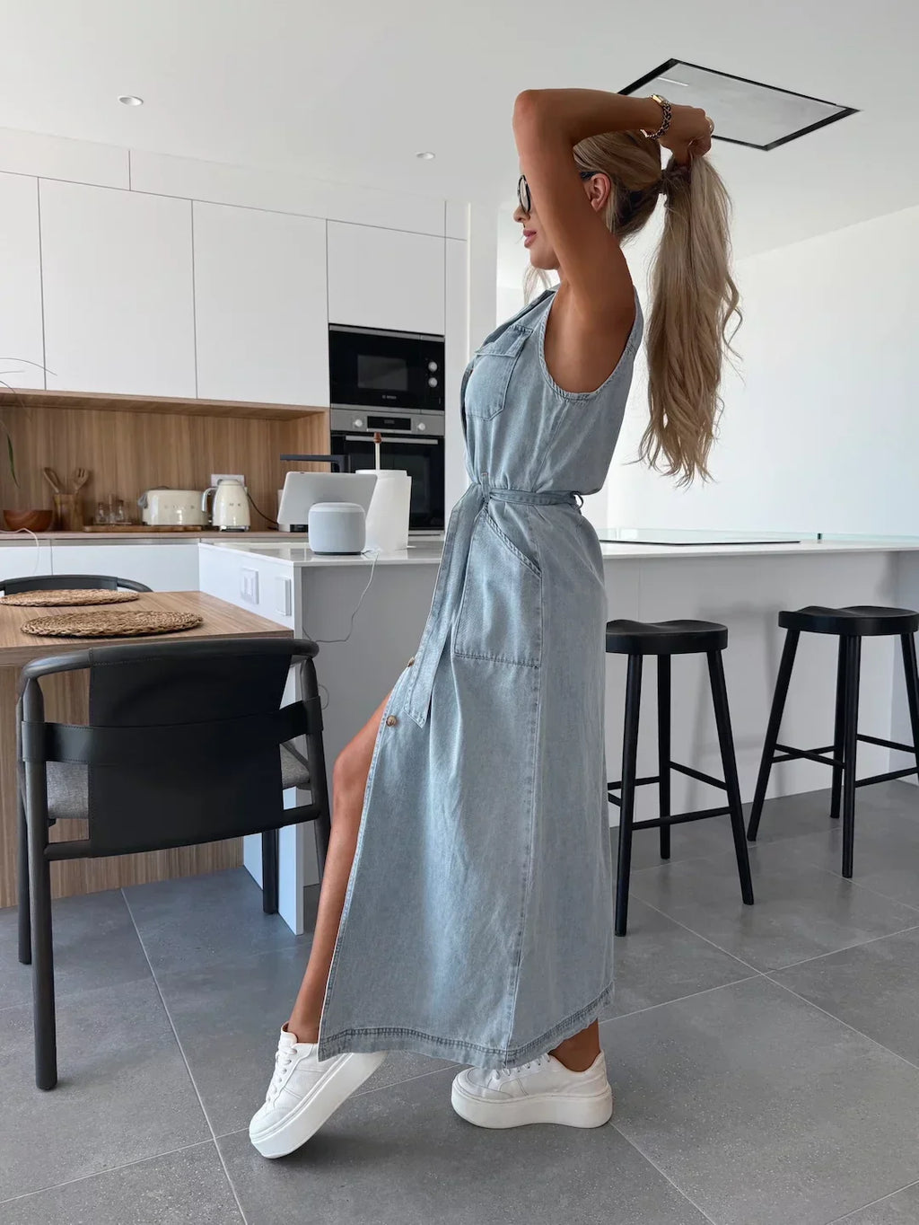 Isabelle - Vestido Largo Vaquero