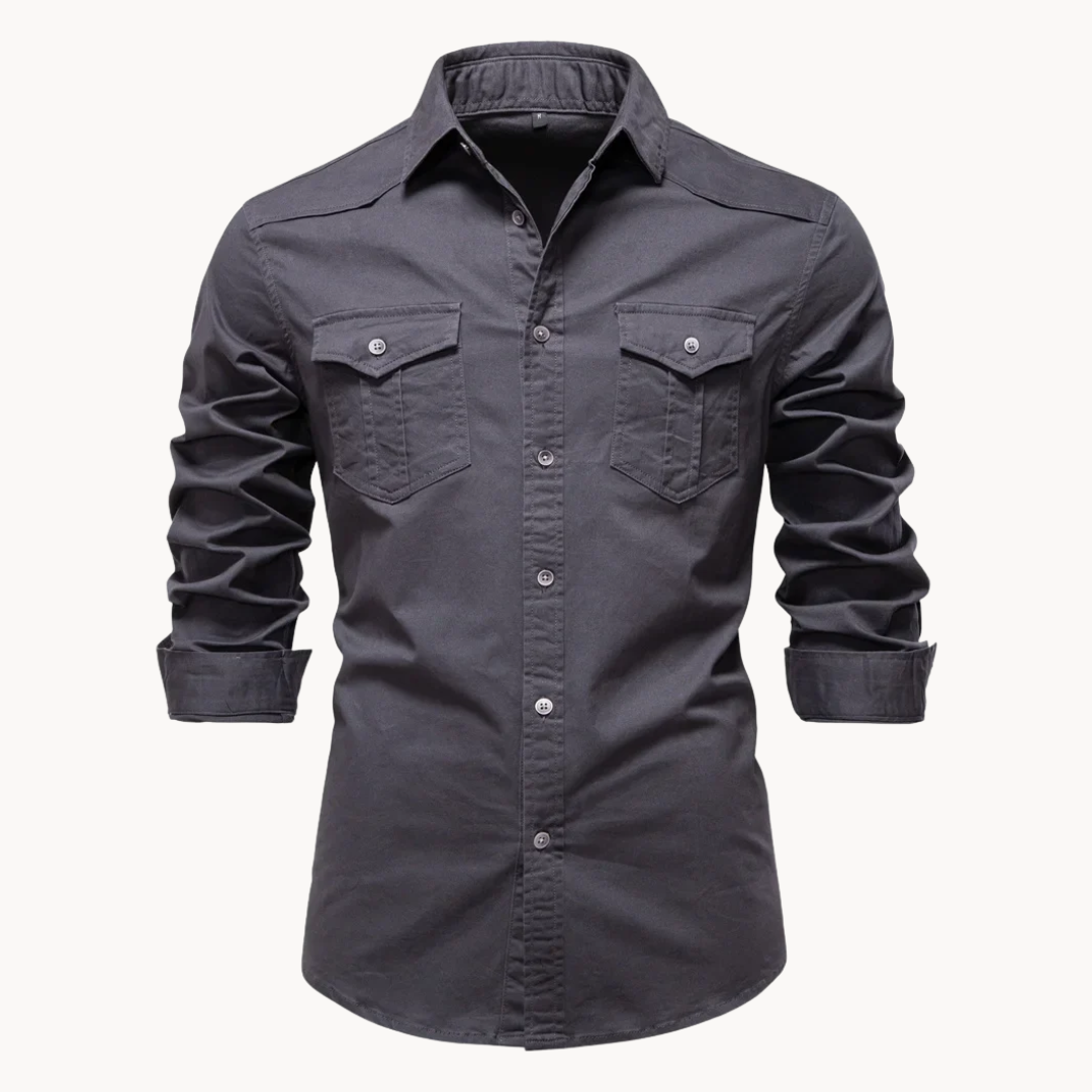 Camisa Hartley de Algodón con Bolsillo