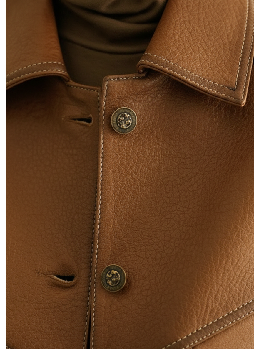 Amara | Chaqueta de Cuero de Mujer con Diseño de Hombros Acolchados y Cierre de Cremallera