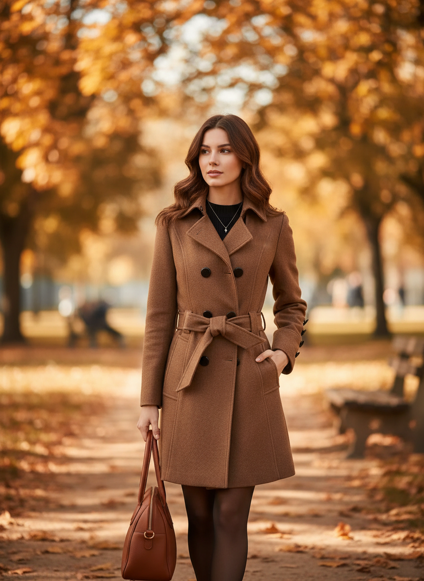 Amara | Abrigo Trench de Mujer con Doble Botonadura y Cintura con Cinturón