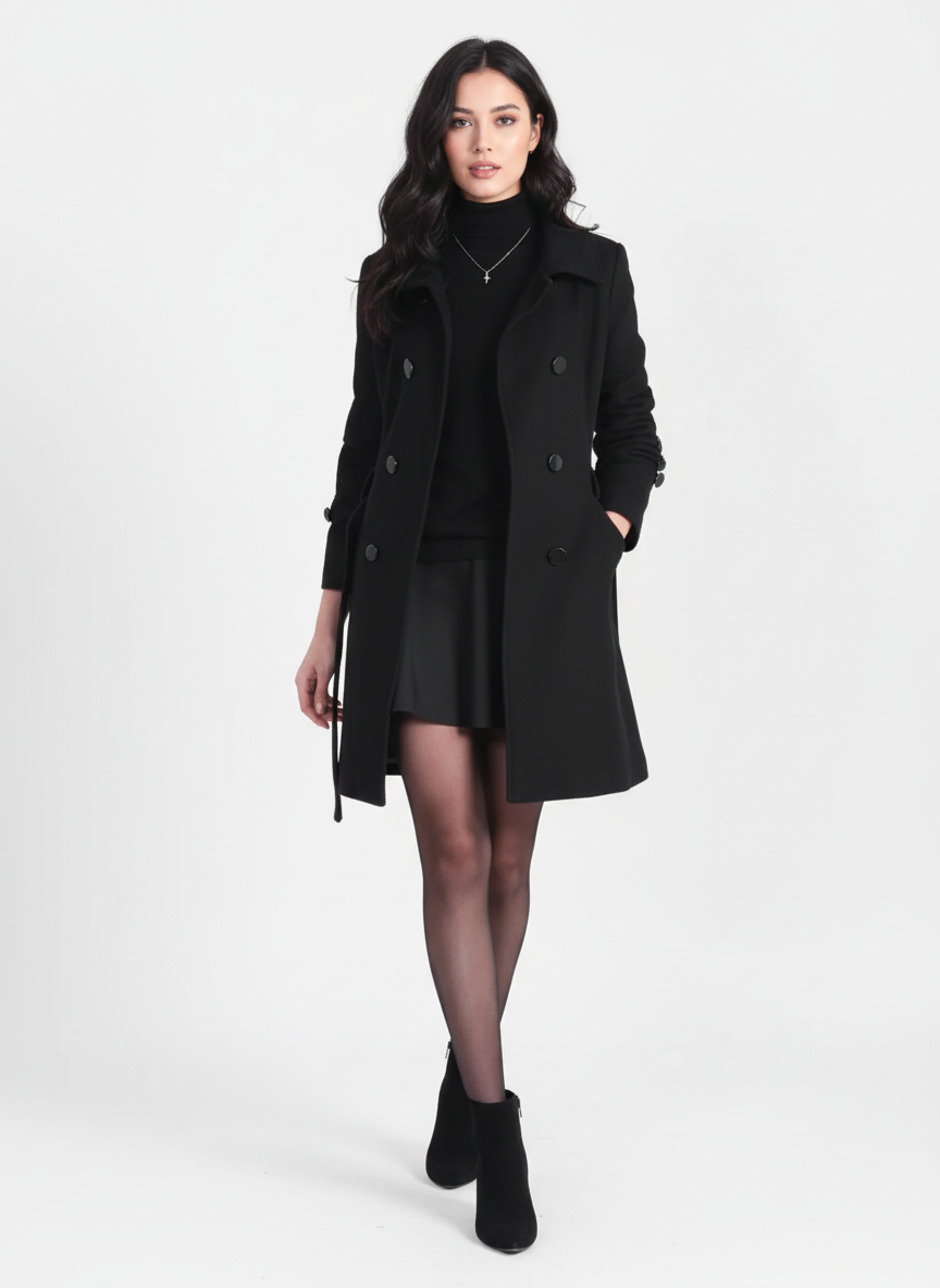Amara | Abrigo Trench de Mujer con Doble Botonadura y Cintura con Cinturón