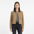Arielle | Chaqueta Bomber de Mujer con Bolsillos de Parche y Cuello de Contraste | Moderna