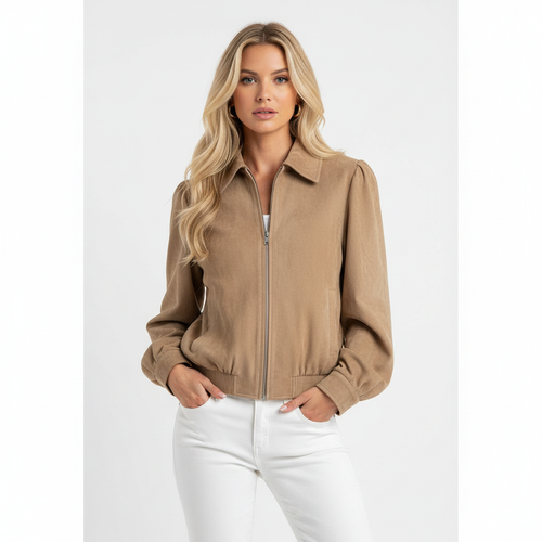Ava | Chaqueta Bomber de Mujer con Cuello Alto y Bolsillos en el Pecho | Utilitaria