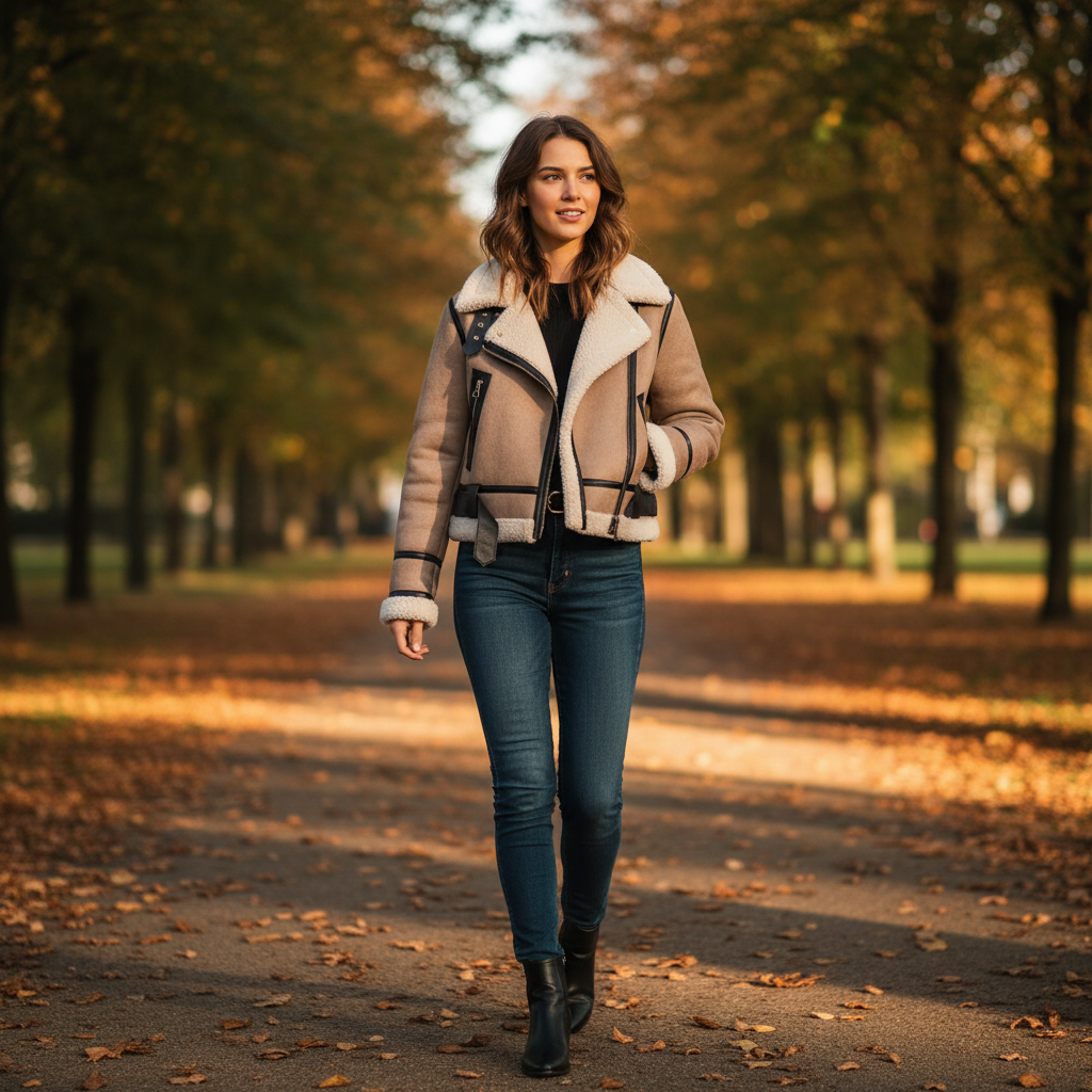 Ava | Chaqueta Bomber de Mujer con Cuello Alto y Cierre de Cremallera | Invierno