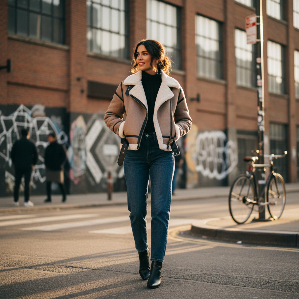 Ava | Chaqueta Bomber de Mujer con Cuello Alto y Cierre de Cremallera | Invierno
