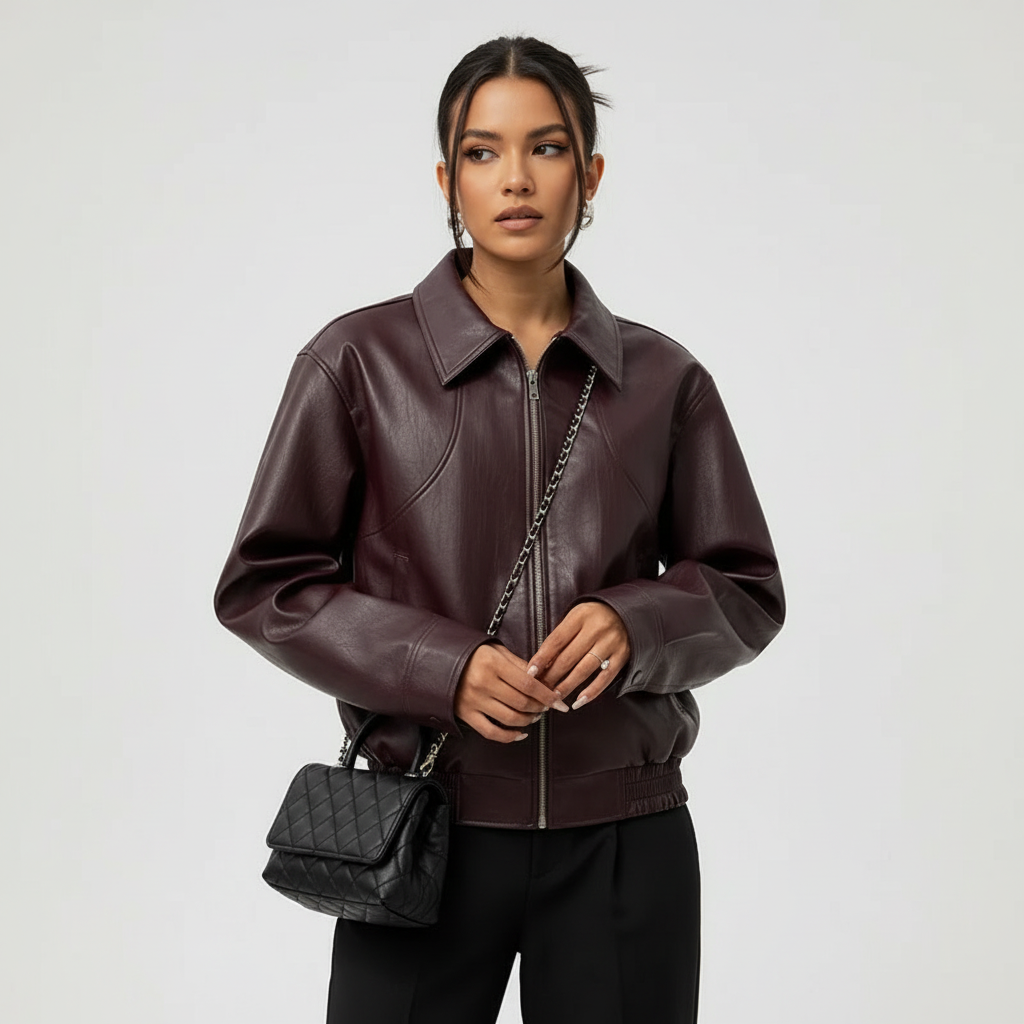 Ava | Chaqueta de Mujer con Cremallera Delantera y Cuello Camisero | Minimalista