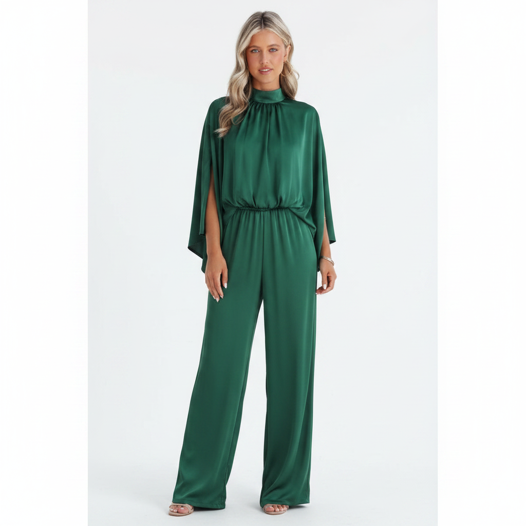 Ava | Mono de Mujer con Cuello Alto y Pernera Ancha | Elegante