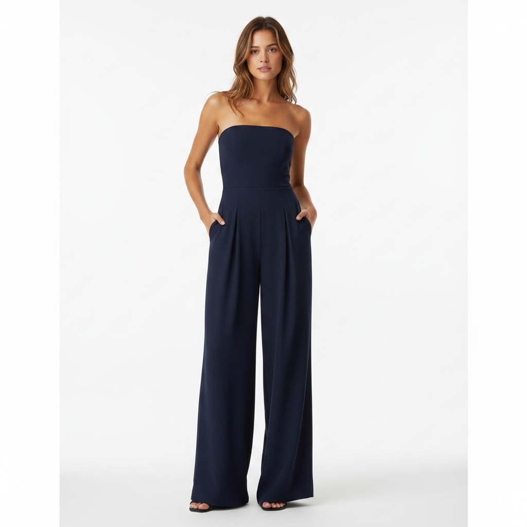 Ava | Mono de Mujer sin Tirantes con Pernera Ancha | Elegante