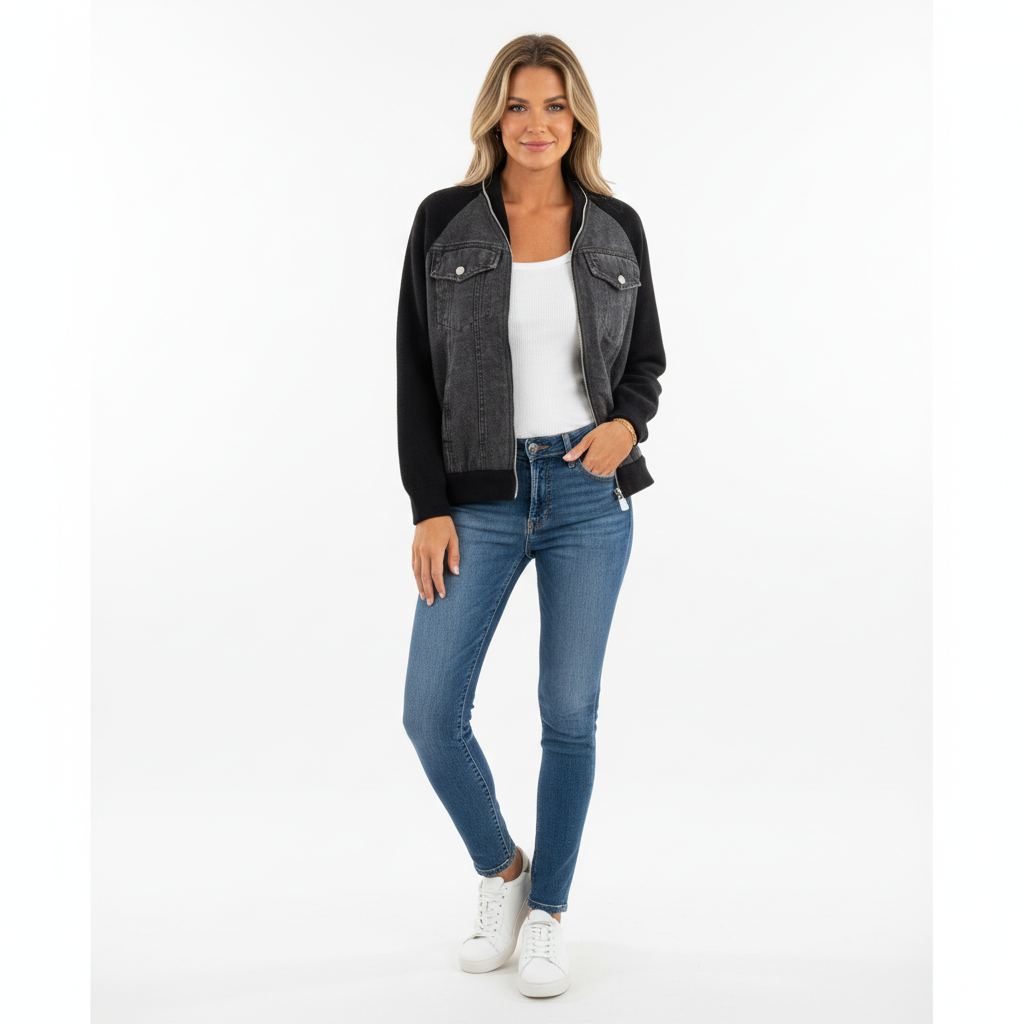 Ava | Chaqueta Sherpa de Mujer con Cierre de Cremallera y Bolsillos en el Pecho | Casual