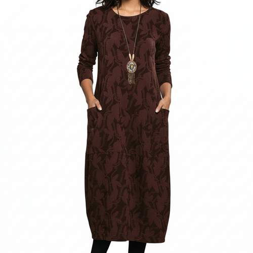 Ava | Vestido de Mujer para Invitada de Boda con Manga Larga y Bolsillos Laterales | Casual