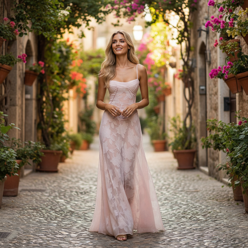 Ava | Vestido de Mujer para Invitada de Boda con Tirantes Finos y Cuerpo Drapeado | Elegante