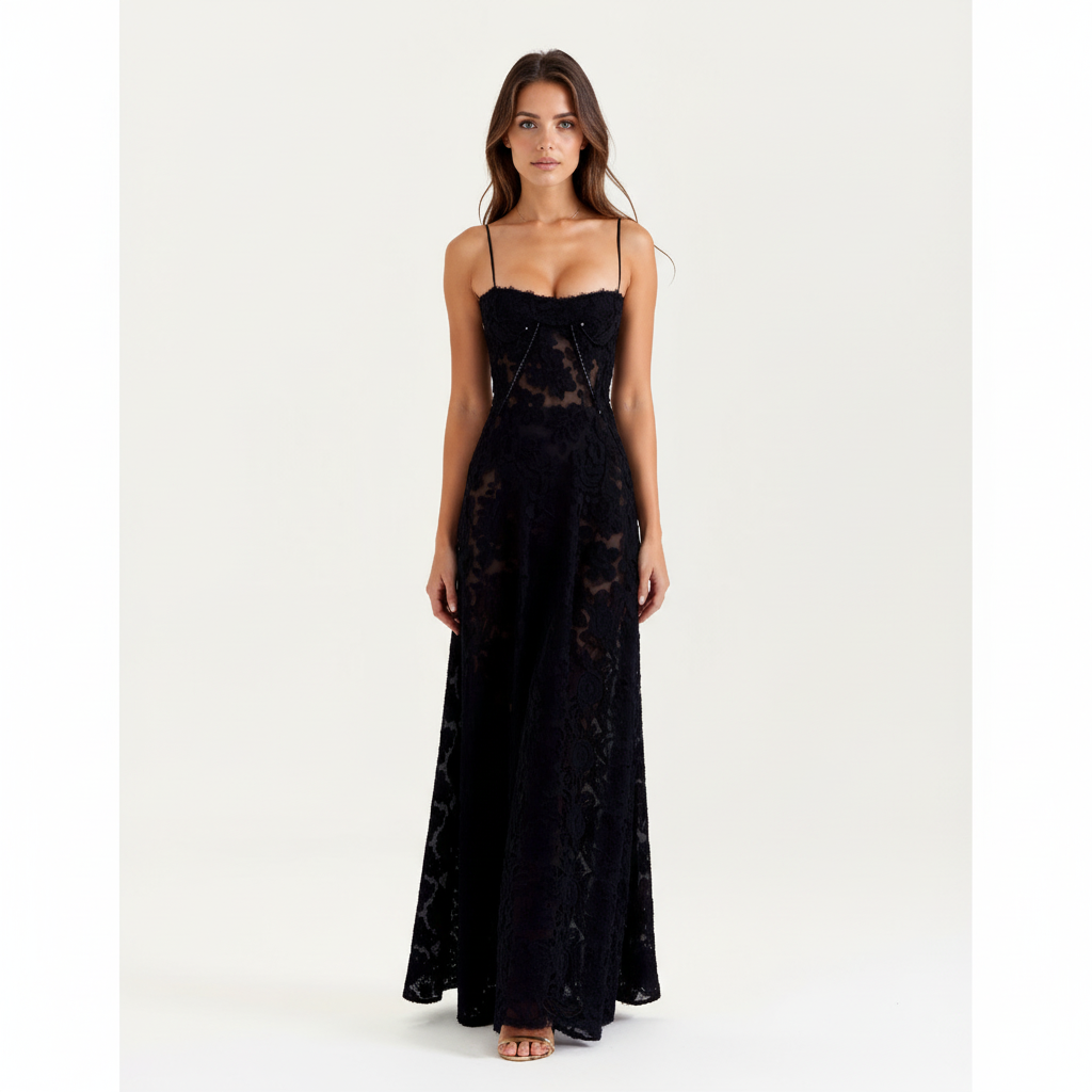 Ava | Vestido de Mujer para Invitada de Boda con Tirantes Finos y Cuerpo Drapeado | Elegante