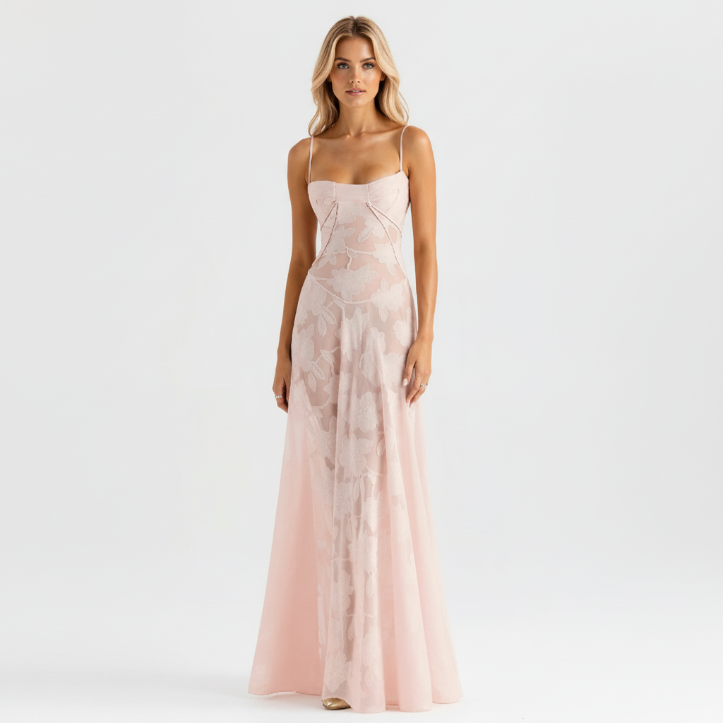 Ava | Vestido de Mujer para Invitada de Boda con Tirantes Finos y Cuerpo Drapeado | Elegante