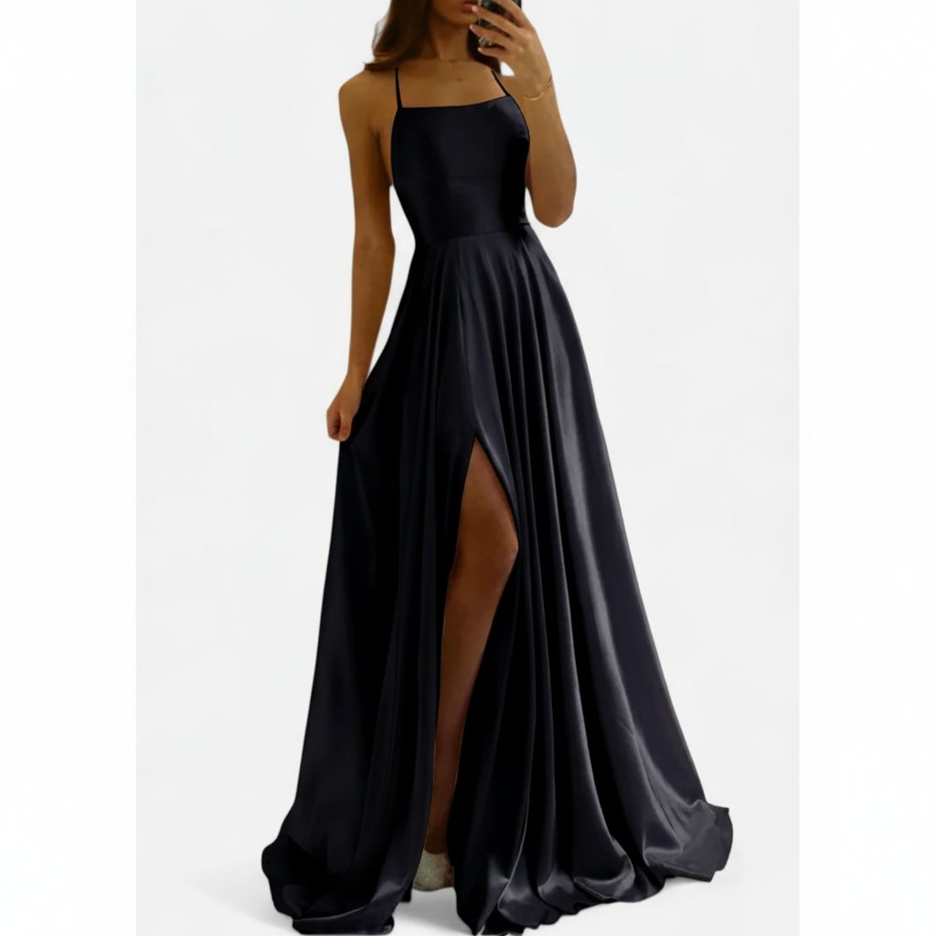 Ava | Vestido de Mujer para Invitada de Boda con Tirantes Finos y Abertura Lateral | Elegante