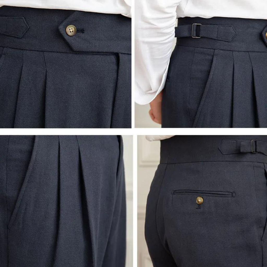 Pantalón Vento de Lino y Algodón con Pinzas