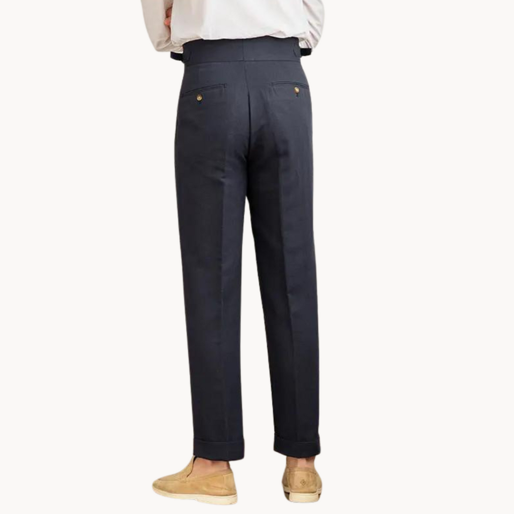 Pantalón Vento de Lino y Algodón con Pinzas