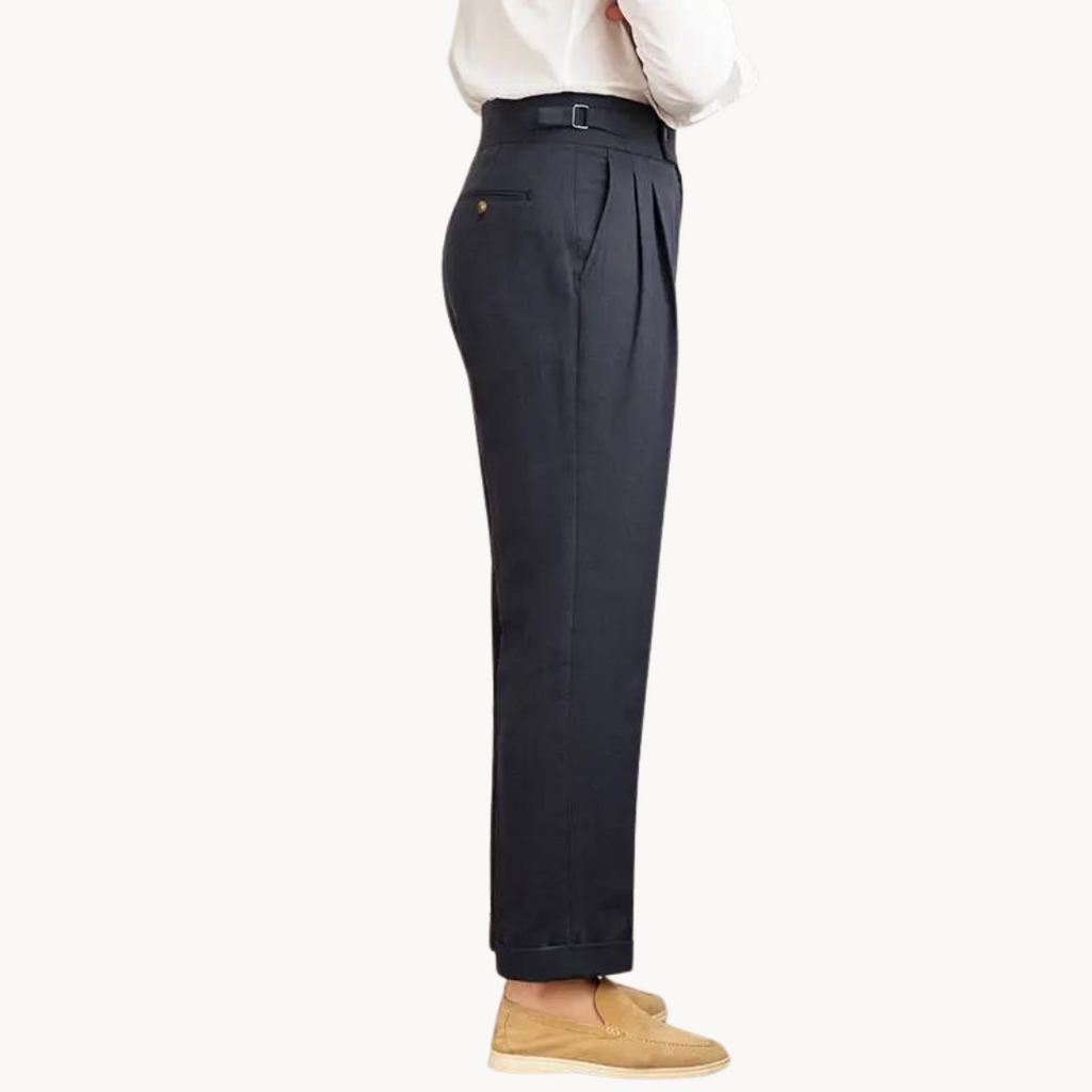 Pantalón Vento de Lino y Algodón con Pinzas