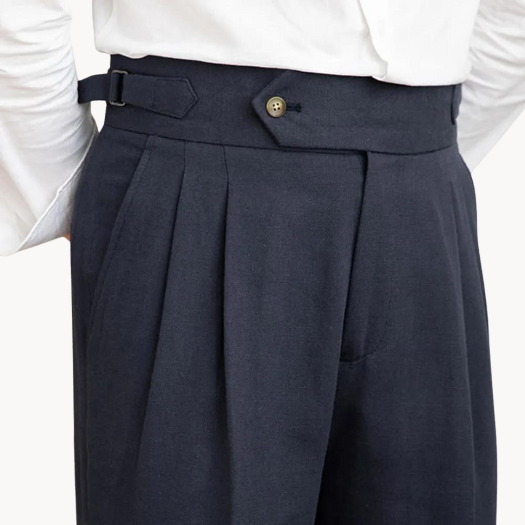 Pantalón Vento de Lino y Algodón con Pinzas