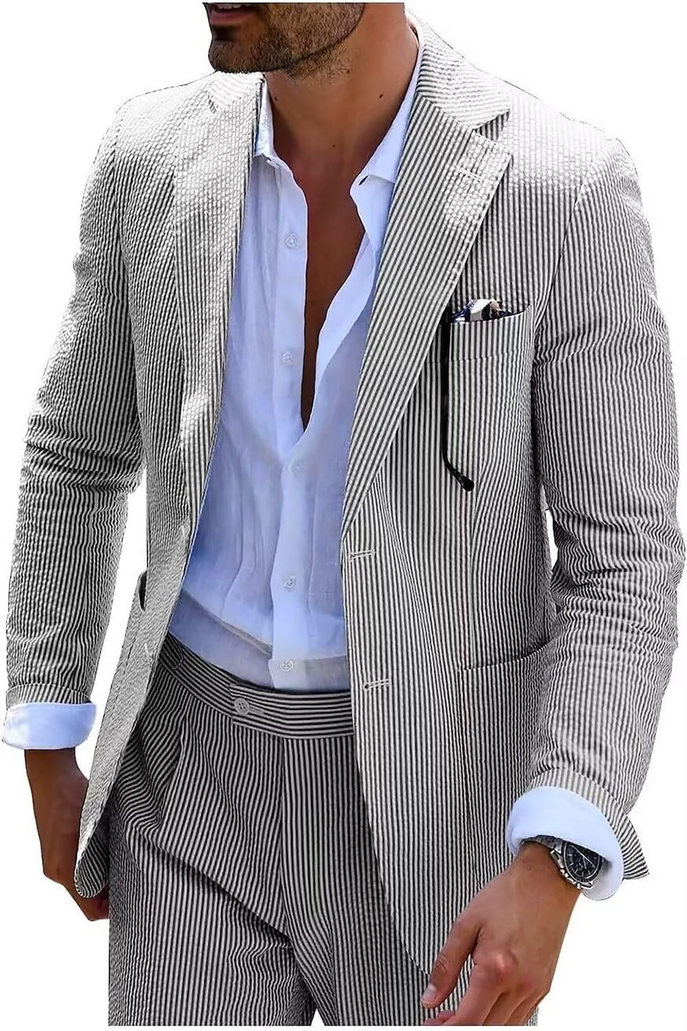 Hugo - TRAJE DE RAYAS DE VERANO (PANTALÓN + CHAQUETA)