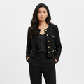 Brielle | Chaqueta Bomber de Mujer con Botones Delanteros y Bolsillos de Parche | Chic