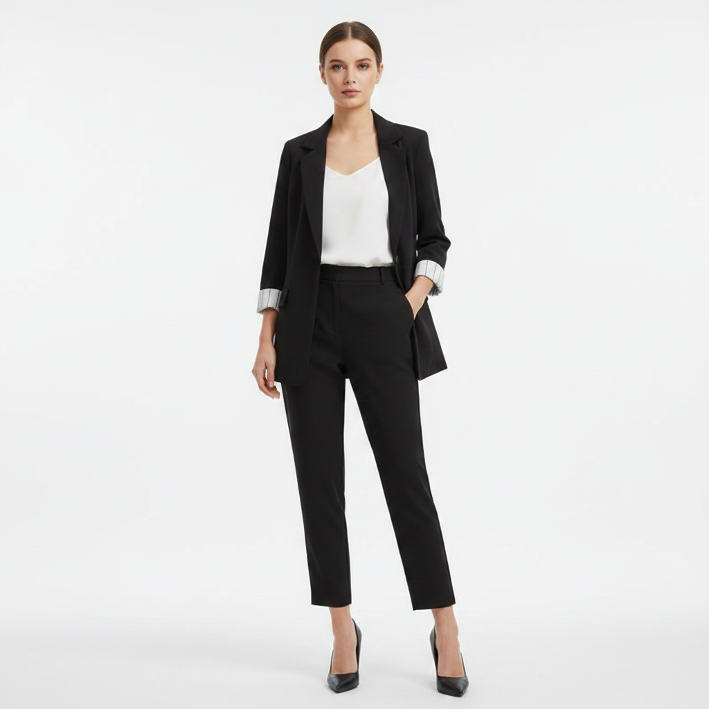 Charlotte | Blazer, Pantalón y Top de Mujer con Manga Larga y Detalle Plisado | Elegante