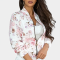 Charlotte | Chaqueta Bomber de Mujer con Cierre de Cremallera y Estampado Floral | Casual