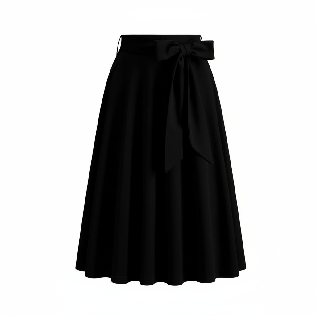 Charlotte | Falda Midi de Mujer con Diseño Plisado y Detalle de Lazo en la Cintura | Elegante