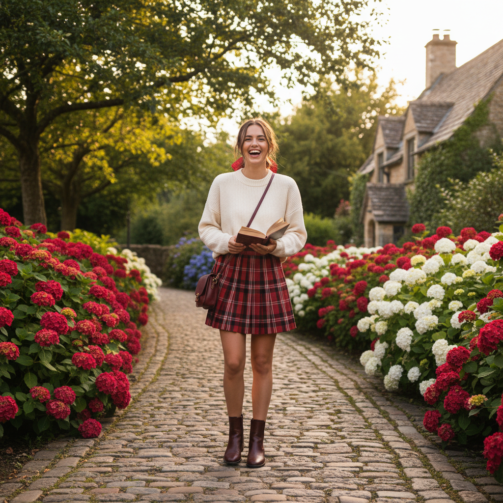 Charlotte | Minifalda de Mujer con Diseño Plisado y Estampado de Cuadros | Preppy