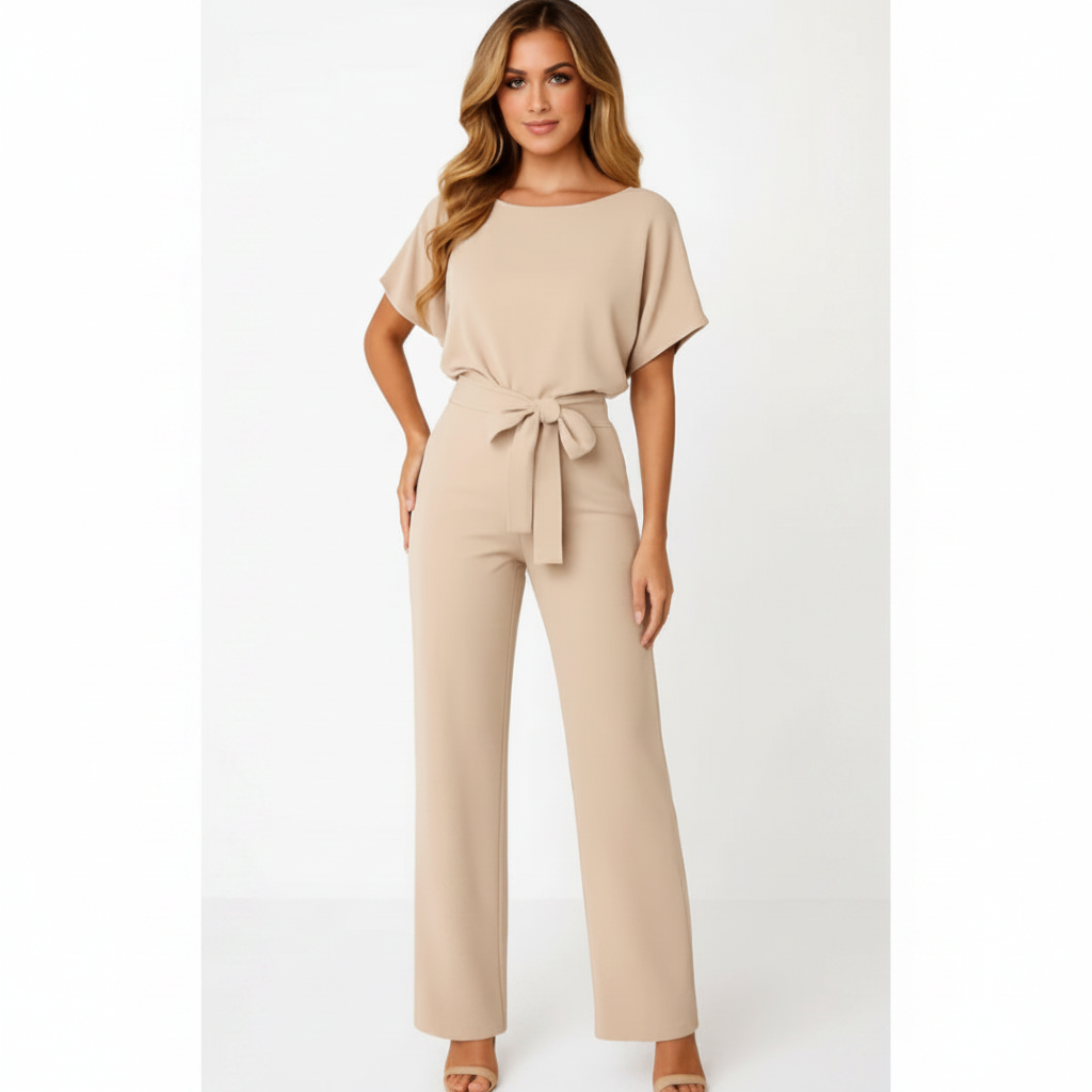 Charlotte | Mono de Mujer de Manga Corta con Cintura Anudada | Casual