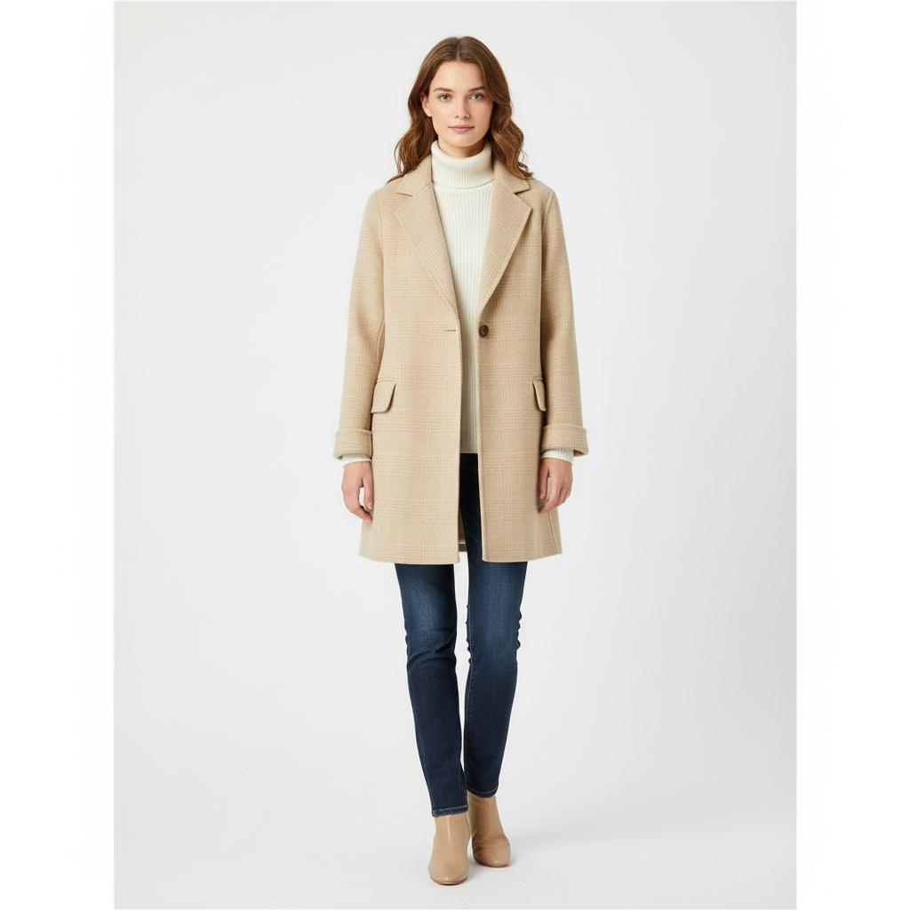 Charlotte | Abrigo Trench de Mujer con Solapa de Pico y Bolsillos de Parche | Clásico