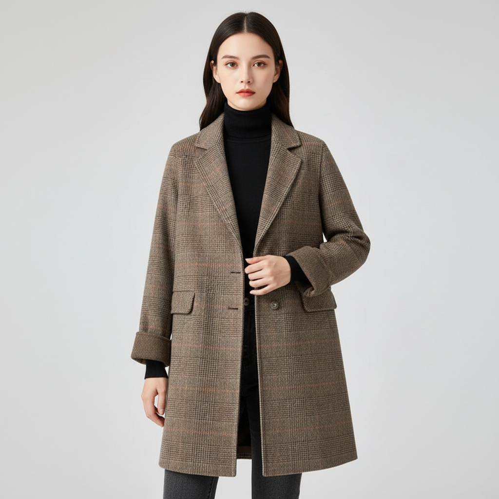 Charlotte | Abrigo Trench de Mujer con Solapa de Pico y Bolsillos de Parche | Clásico