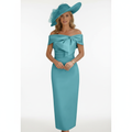 Charlotte | Vestido de Mujer para Invitada de Boda con Escote Descubierto y Detalle de Lazo | Elegante