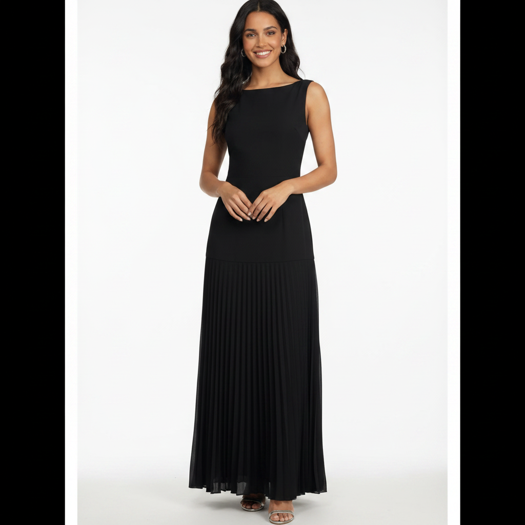 Charlotte | Vestido de Mujer para Invitada de Boda Sin Mangas con Falda Plisada | Elegante
