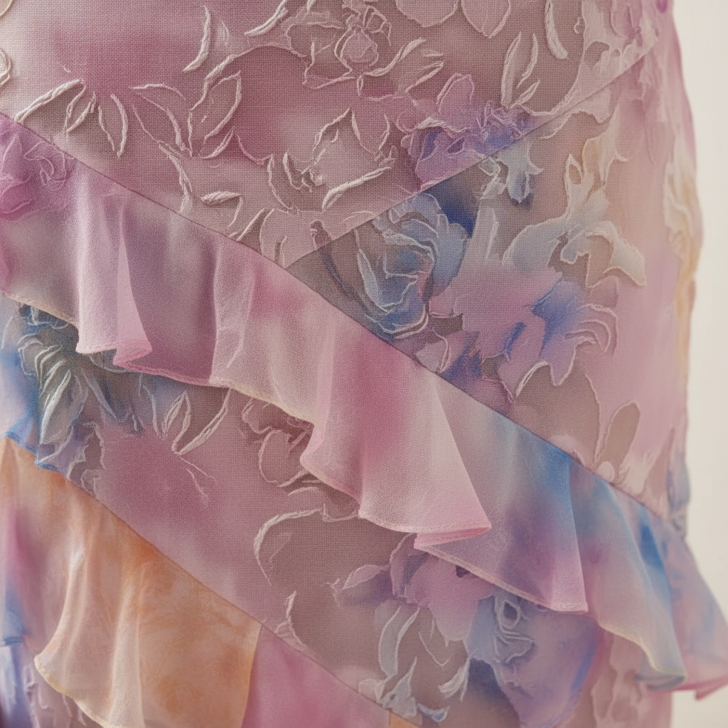 Charlotte | Vestido Maxi de Mujer para Invitada de Boda con Tirantes Finos y Capas de Volantes | Elegante