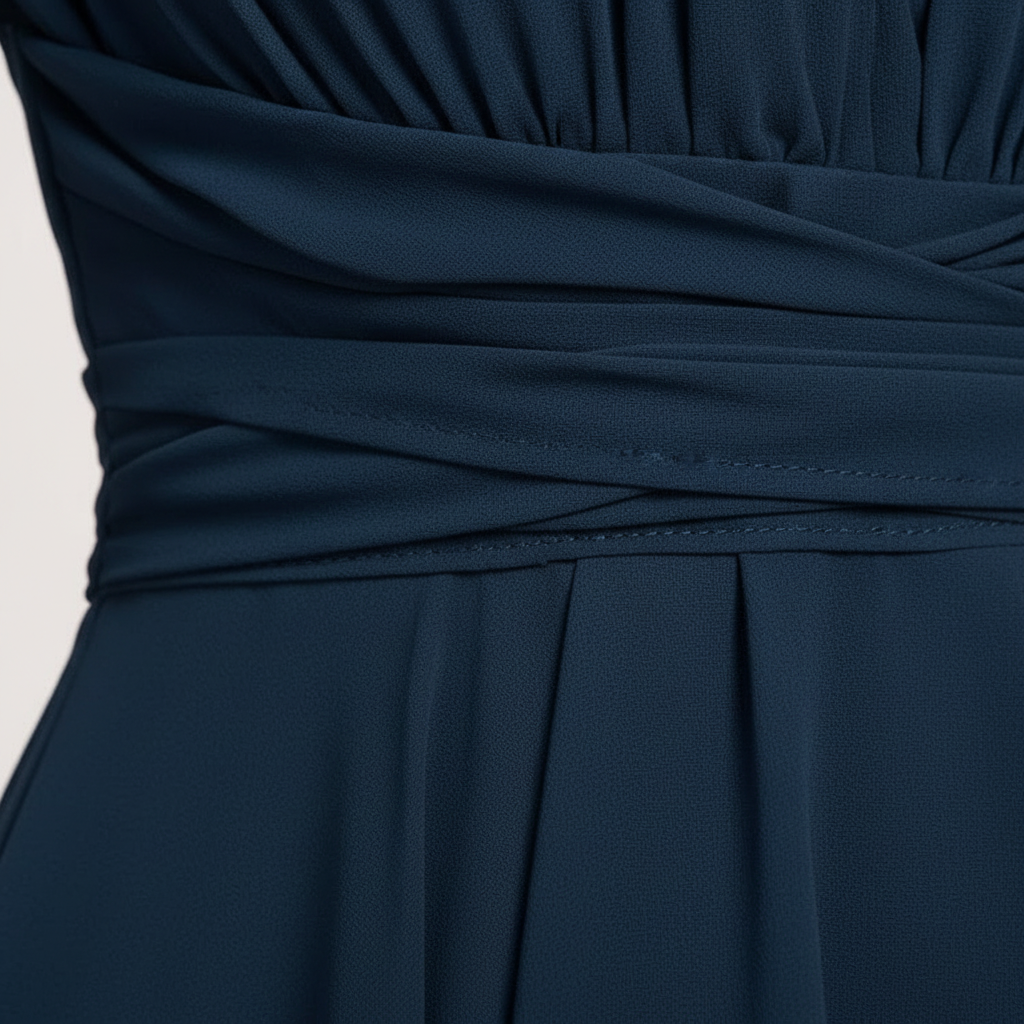 Elara | Vestido Midi Cóctel de Mujer con Escote en V y Suaves Mangas de Vuelo