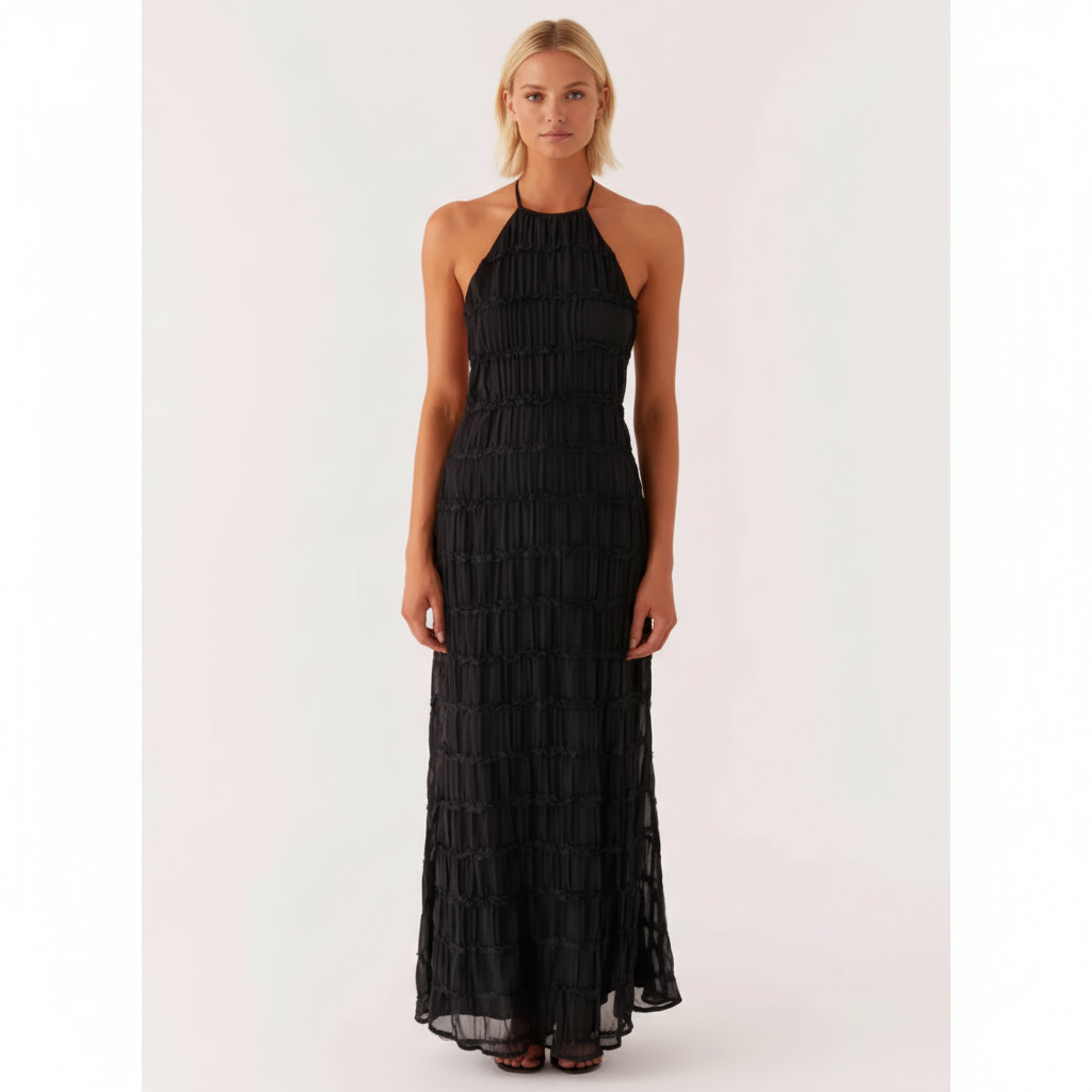 Elara | Vestido Maxi de Mujer para Graduación con Estampado Floral y Cuerpo Corazón