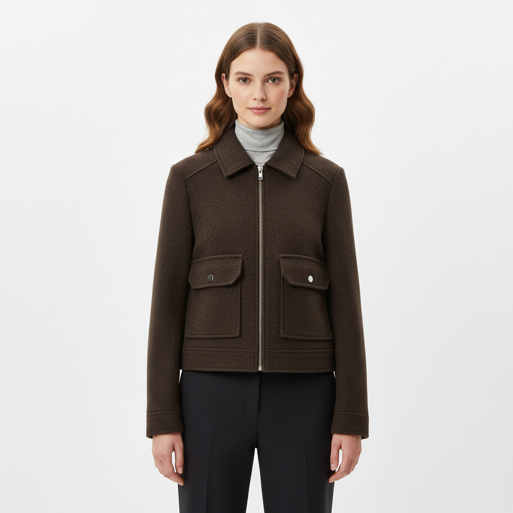 Emma | Chaqueta Bomber de Mujer con Cierre de Cremallera y Bolsillos Delanteros | Casual