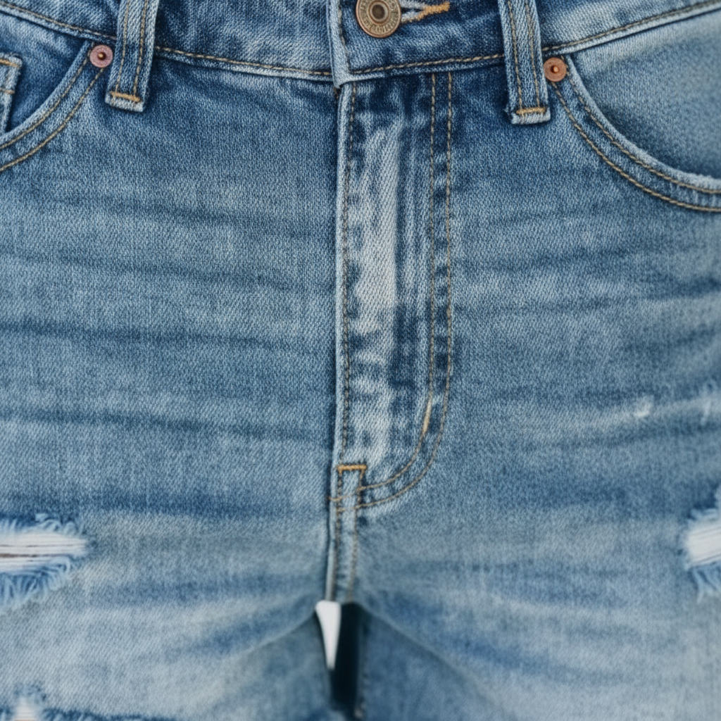 Emma | Short Vaquero de Mujer con Detalle Desgastado y Bajo Deshilachado | Casual
