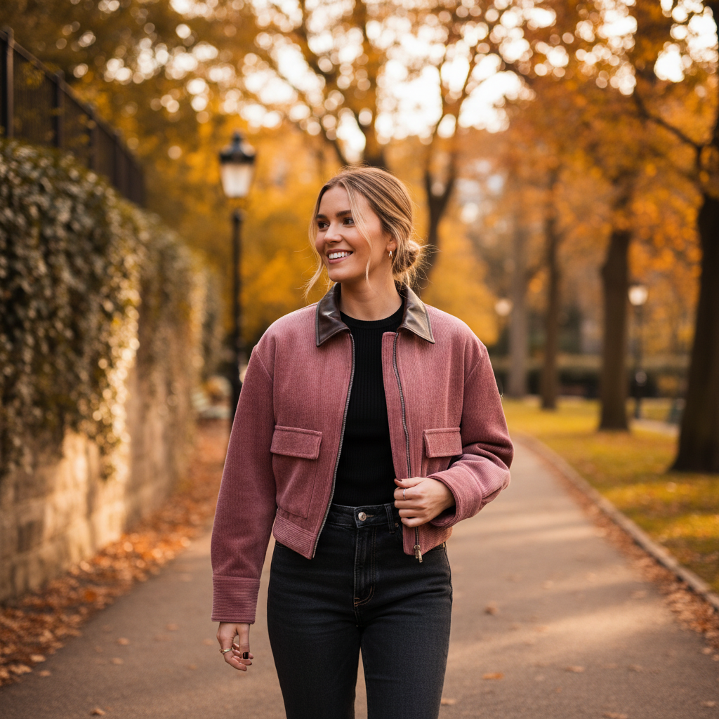 Emma | Chaqueta de Mujer con Cremallera Delantera y Bolsillos en el Pecho | Casual