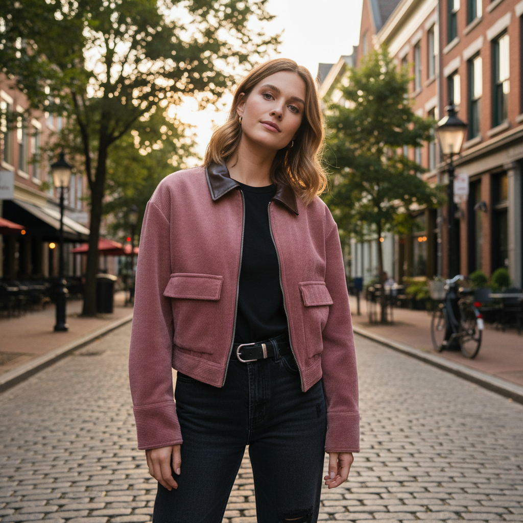 Emma | Chaqueta de Mujer con Cremallera Delantera y Bolsillos en el Pecho | Casual