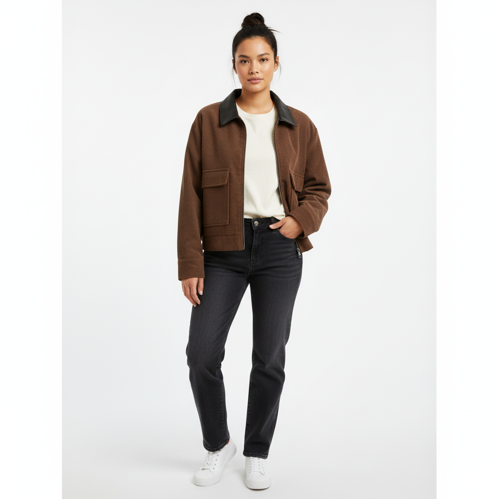 Emma | Chaqueta de Mujer con Cremallera Delantera y Bolsillos en el Pecho | Casual