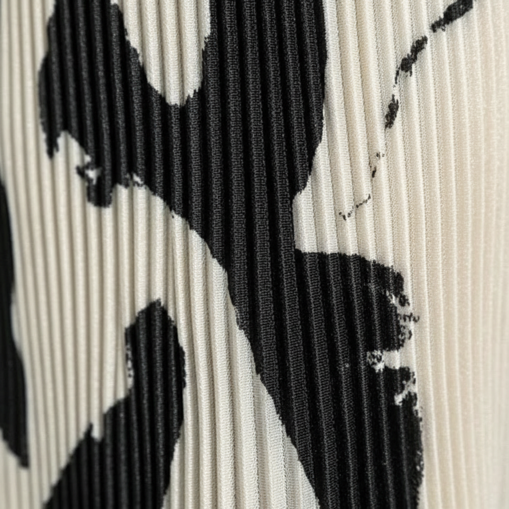 Emma | Falda Midi de Mujer con Textura Plisada y Estampado Abstracto | Casual